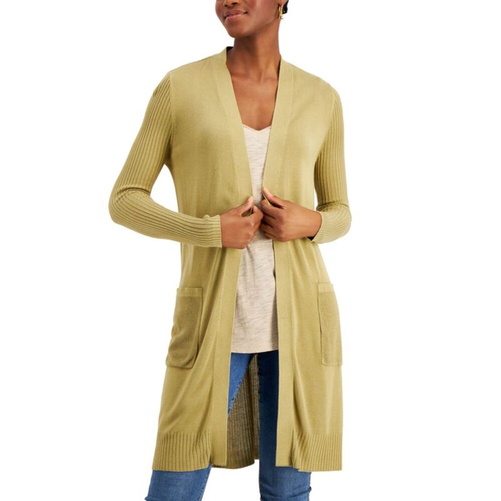 INC International Concepts International Concepts Womens Ribbed Duster Cardigan
